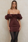 Satin Strapless Dress With Ruffles