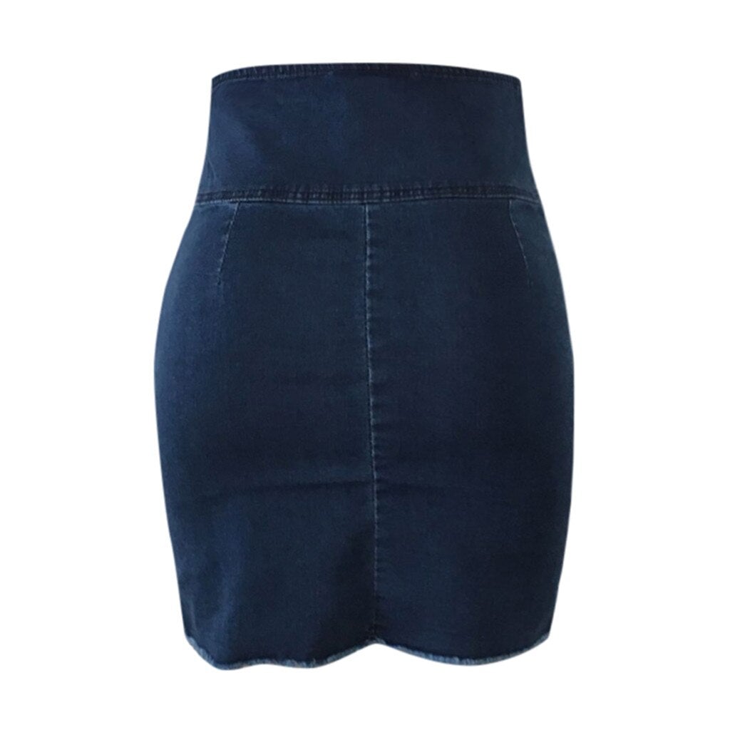 Stylish denim skirt with lacing