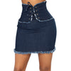 Stylish denim skirt with lacing