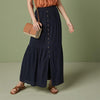 Modern maxi skirt with buttons