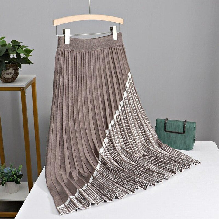 Stylish pleated asymmetric skirt