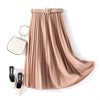 Pleated skirt with belt