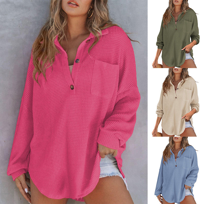 Rietta | Casual waffle knit shirt