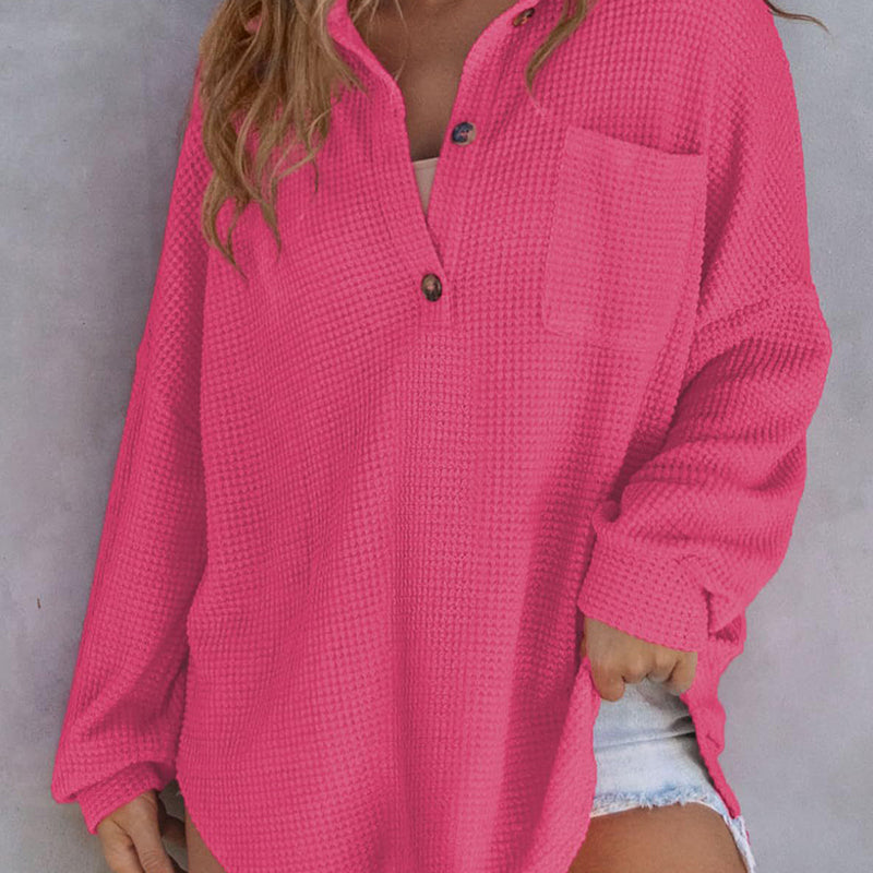 Rietta | Casual waffle knit shirt