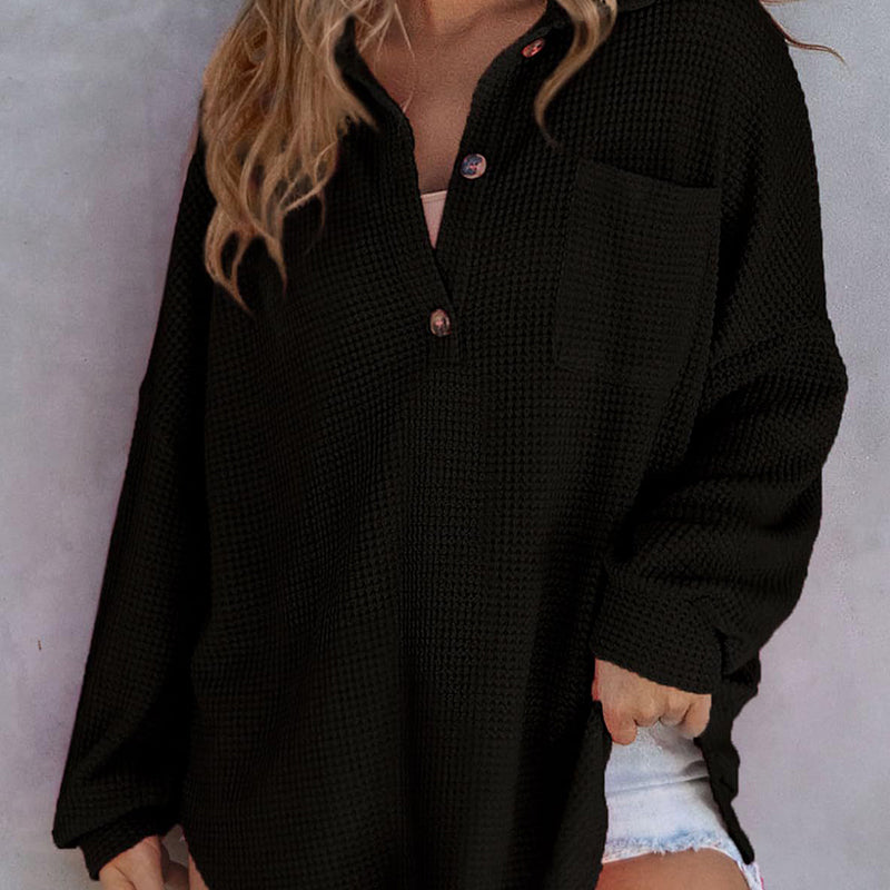 Rietta | Casual waffle knit shirt