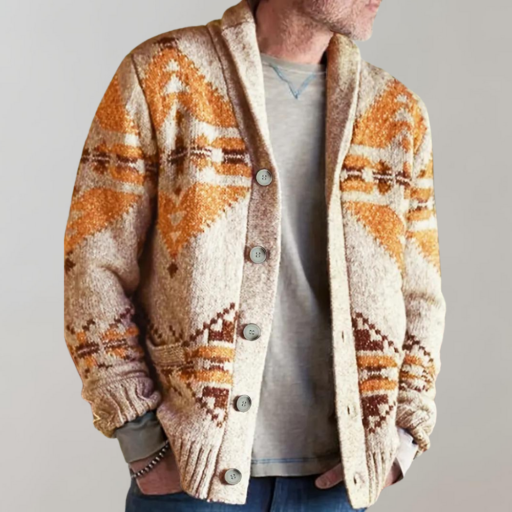 Men's - Stylish Vintage Autumn Cardigan - Soft Fabric - Cosy Knitwear for Fall Fashion