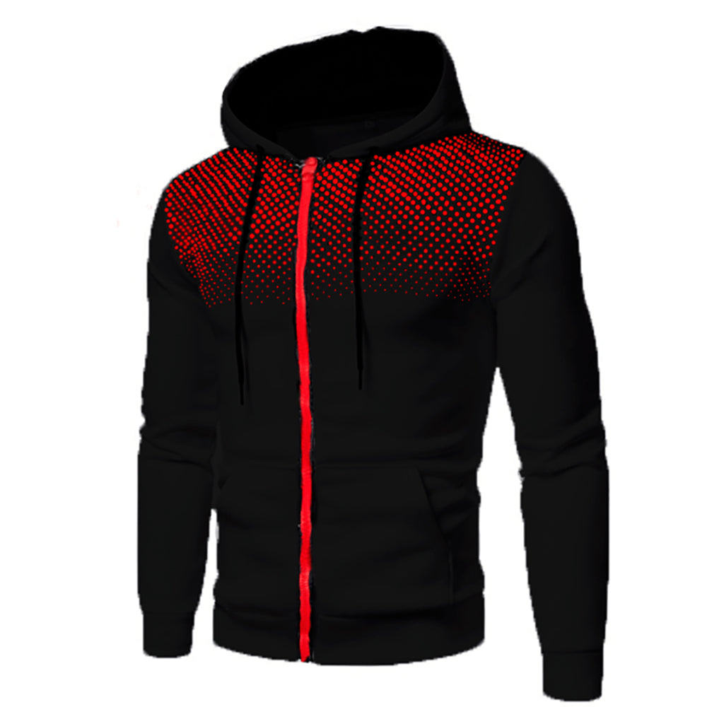 Men's - Zip-Up Hoodie - Sporty Gradient Dot Print