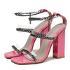 Women' s- Stylish Square Heel Sandals - Durable Design - Perfect for Any Occasion - Comfortable Footwear