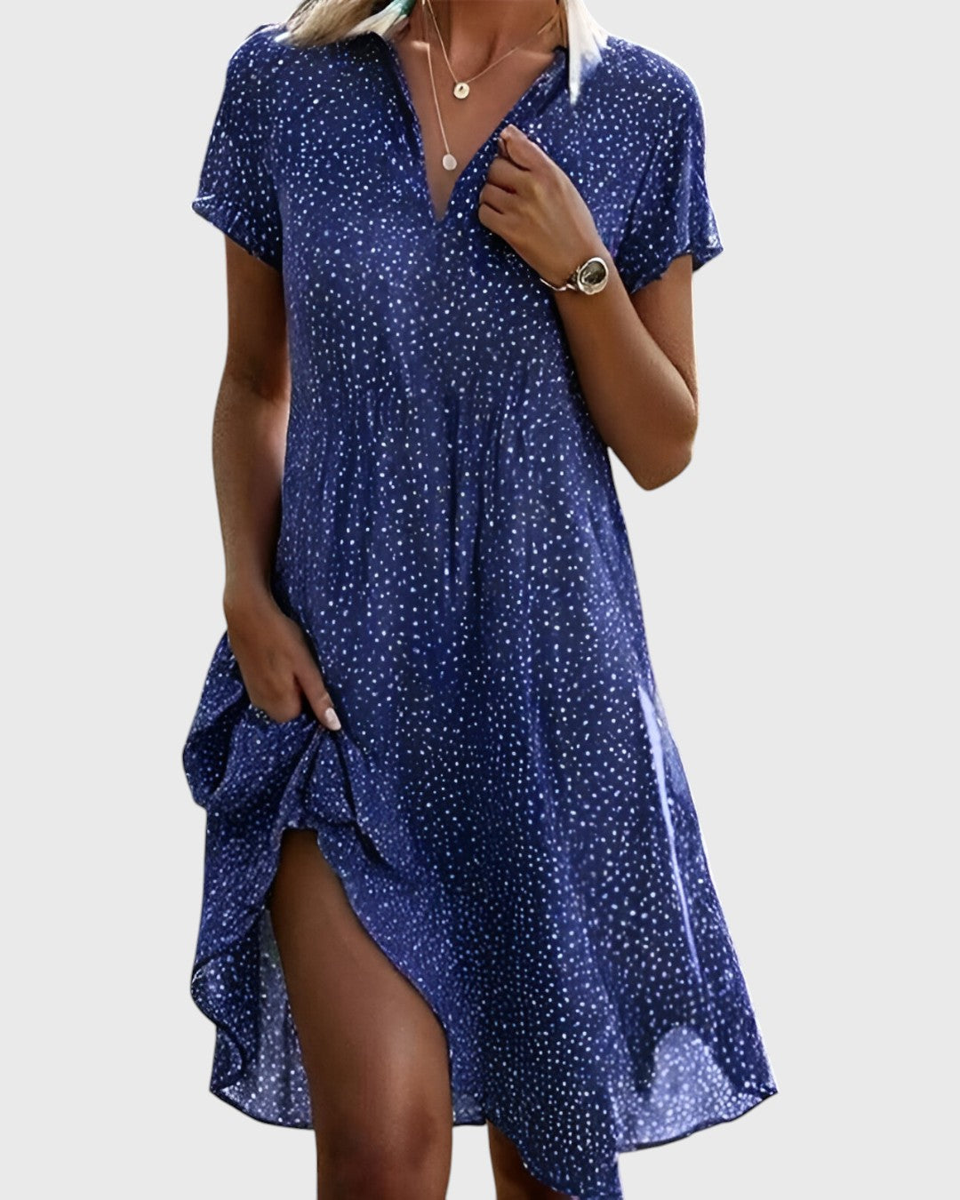 Women's - Shirt Dress - Casual Cotton Blend - Stylish & Comfortable Everyday Essential