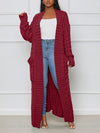 Cardigan with open front and long neckline