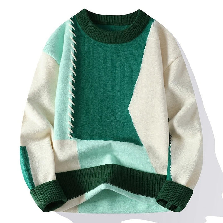 Men's jumper with patchwork pattern