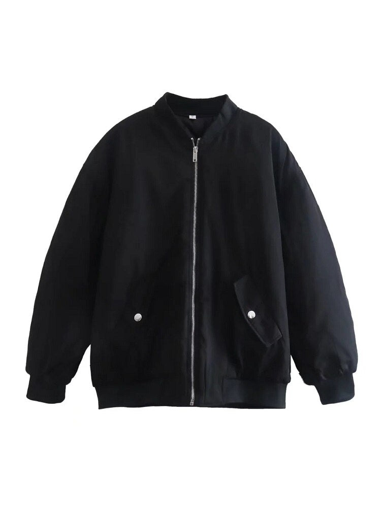 Women's - Bomber Jacket - Oversized - Stylish Transition Outerwear