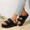 Sandals with double strap and buckle