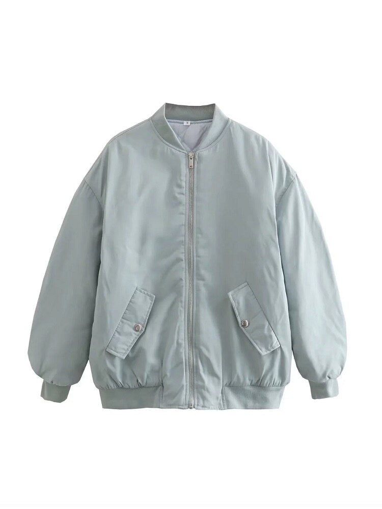 Women's - Bomber Jacket - Oversized - Stylish Transition Outerwear
