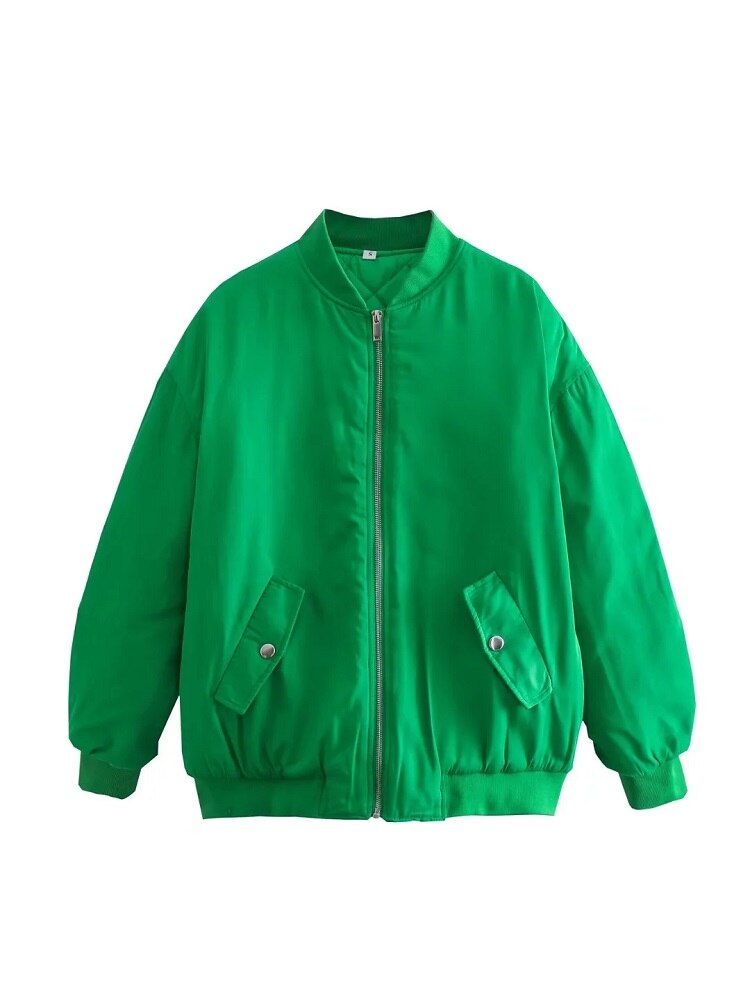Women's - Bomber Jacket - Oversized - Stylish Transition Outerwear