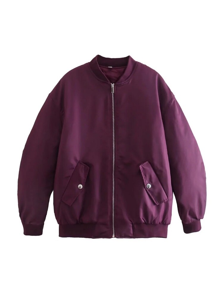 Women's - Bomber Jacket - Oversized - Stylish Transition Outerwear