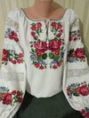 Boho blouse with floral print and lantern sleeves