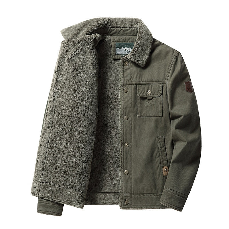 Men's - Stylish Jacket - Fur Trim - Cozy Winter Outerwear - Warm & Fashionable