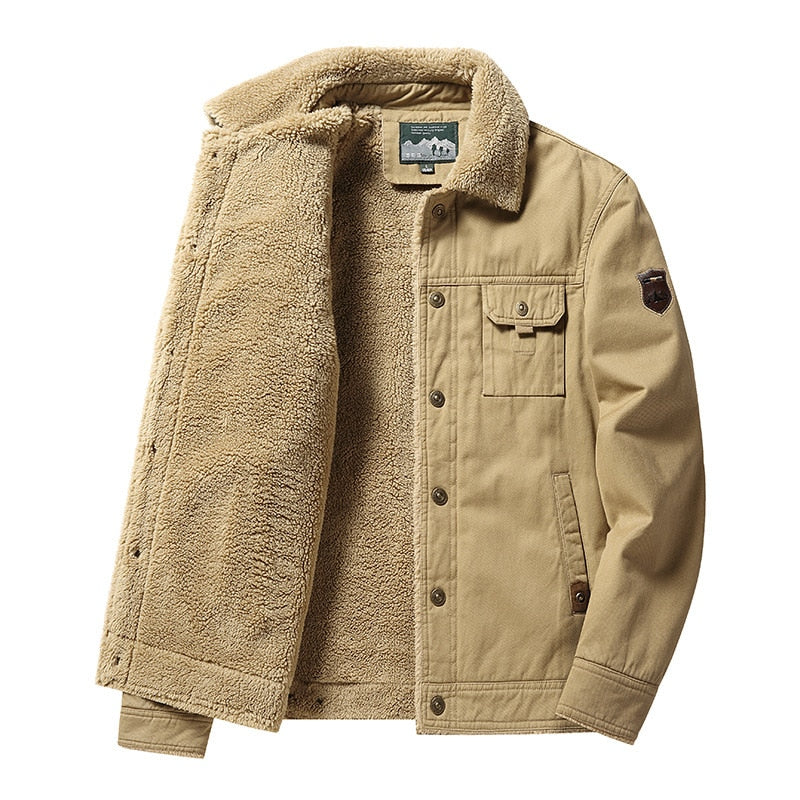 Men's - Stylish Jacket - Fur Trim - Cozy Winter Outerwear - Warm & Fashionable