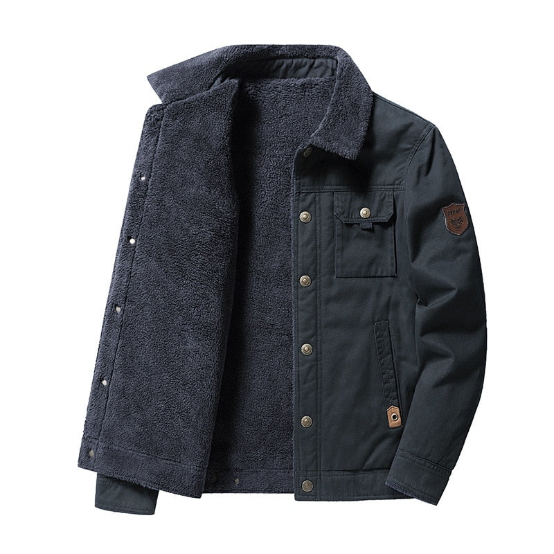 Men's - Stylish Jacket - Fur Trim - Cozy Winter Outerwear - Warm & Fashionable