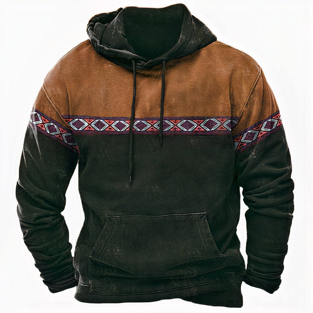 Men's - Vintage Hoodie - Ethnic Patterns