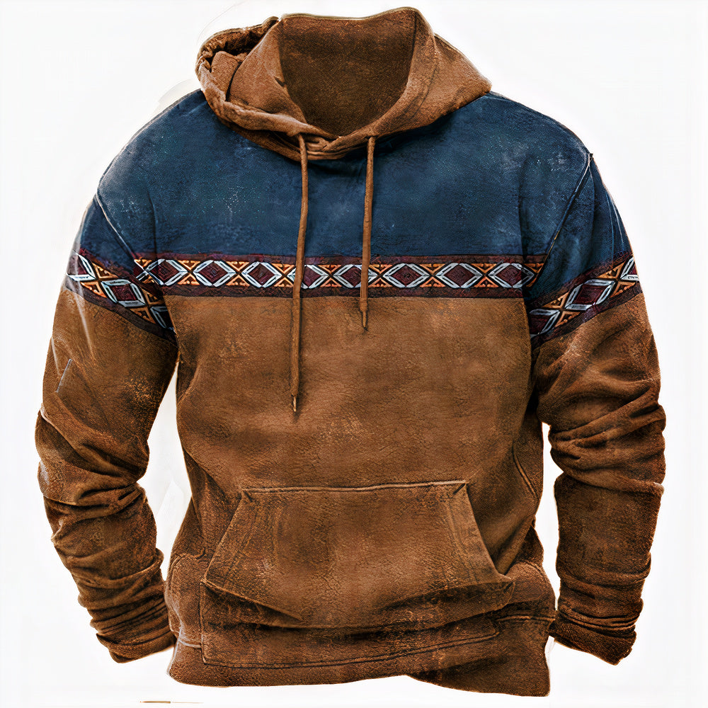 Men's - Vintage Hoodie - Ethnic Patterns