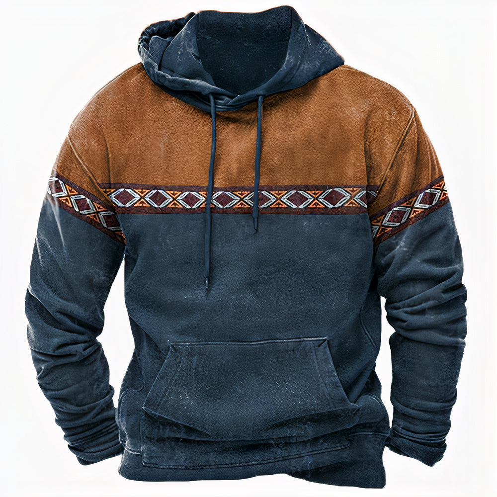 Men's - Vintage Hoodie - Ethnic Patterns