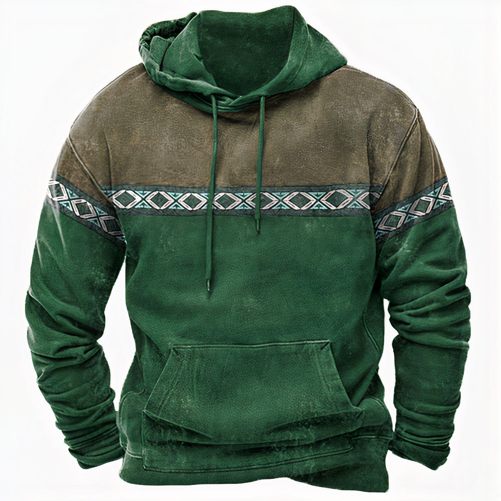 Men's - Vintage Hoodie - Ethnic Patterns