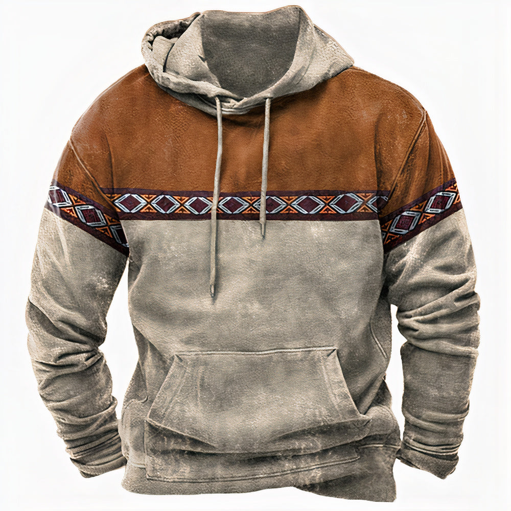 Men's - Vintage Hoodie - Ethnic Patterns