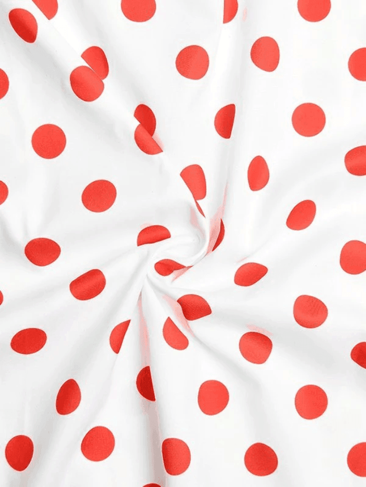 Affordable Waist Ruffled Polka Dot Dress