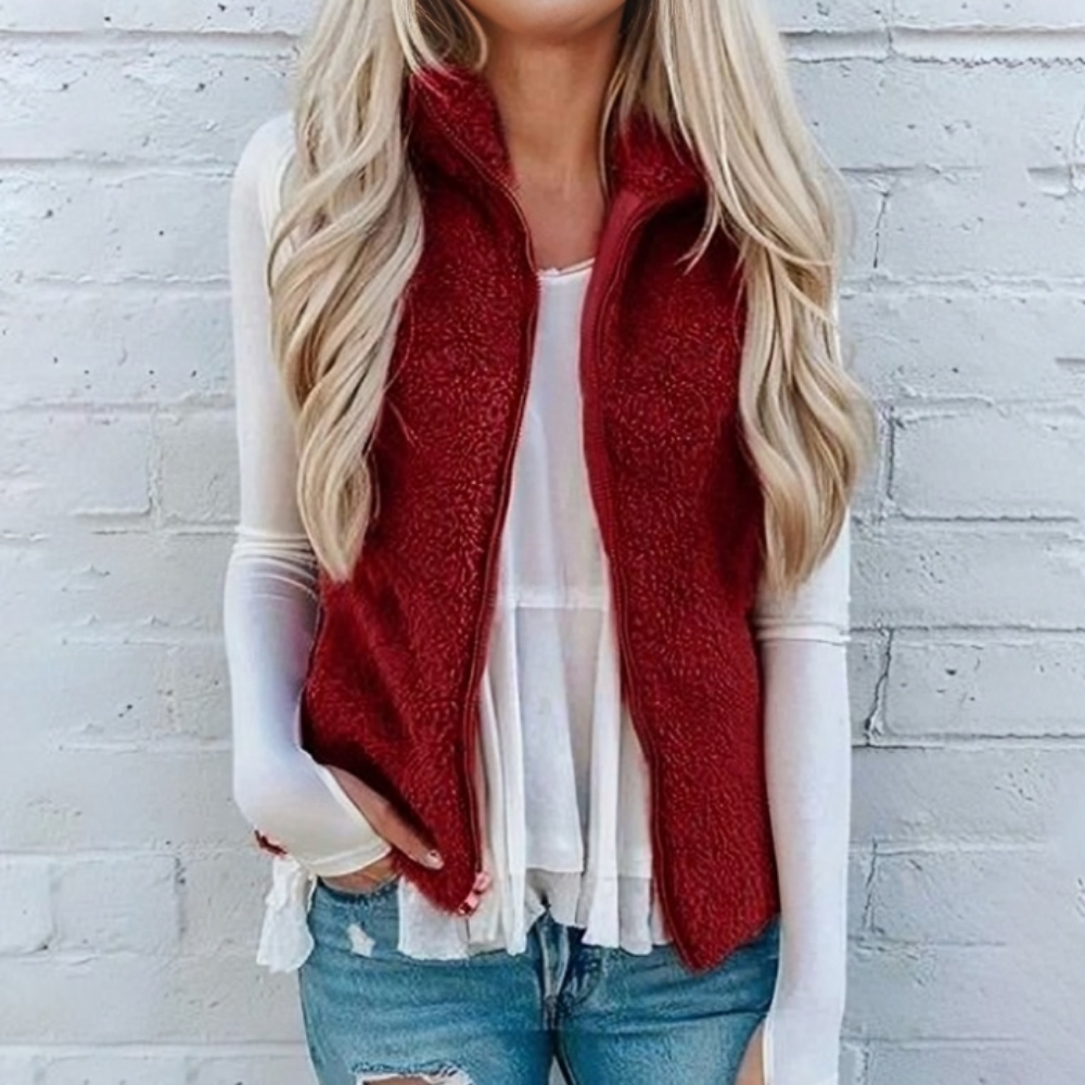 Women's - Cosy Zip Waistcoat - Stylish Comfort