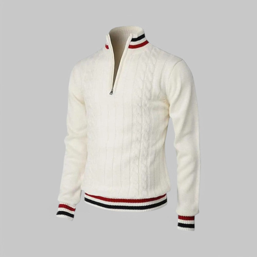 Men's - Jumper - Half-Zip Twist Knit - Cozy Style for Casual Wear