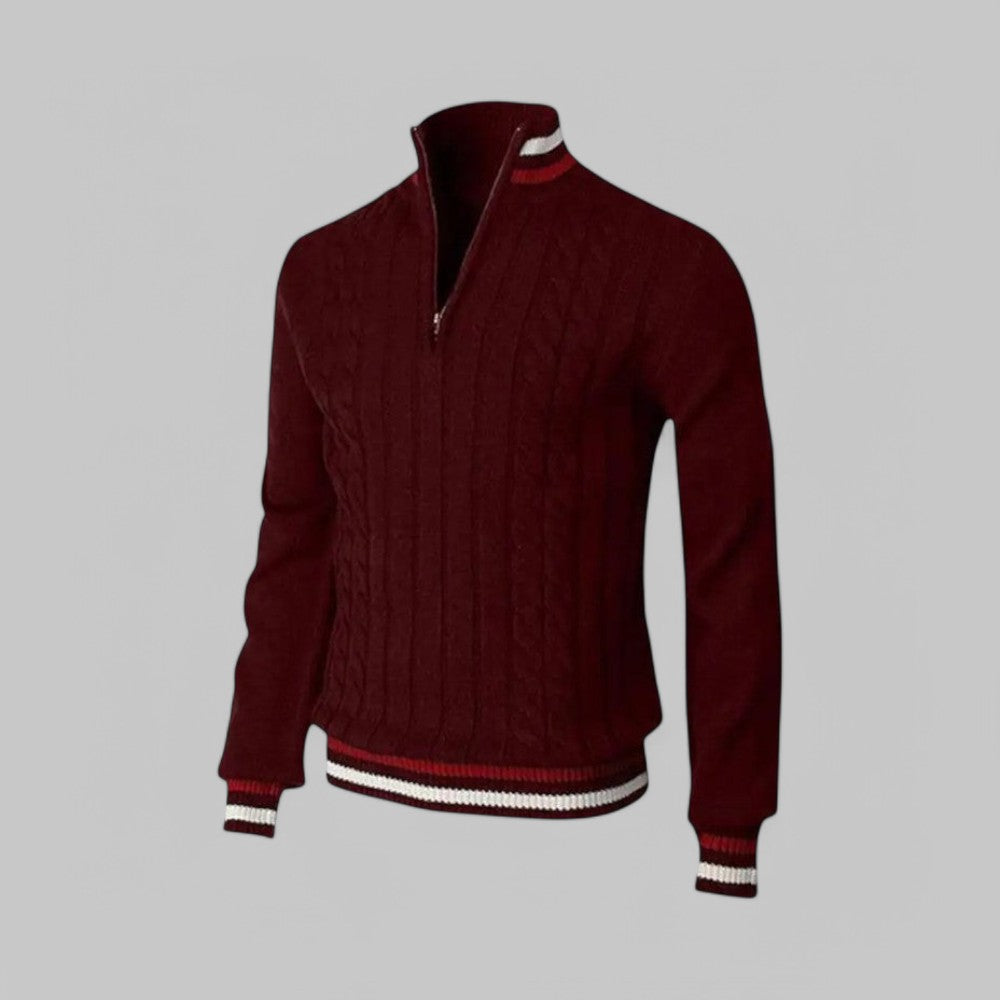 Men's - Jumper - Half-Zip Twist Knit - Cozy Style for Casual Wear