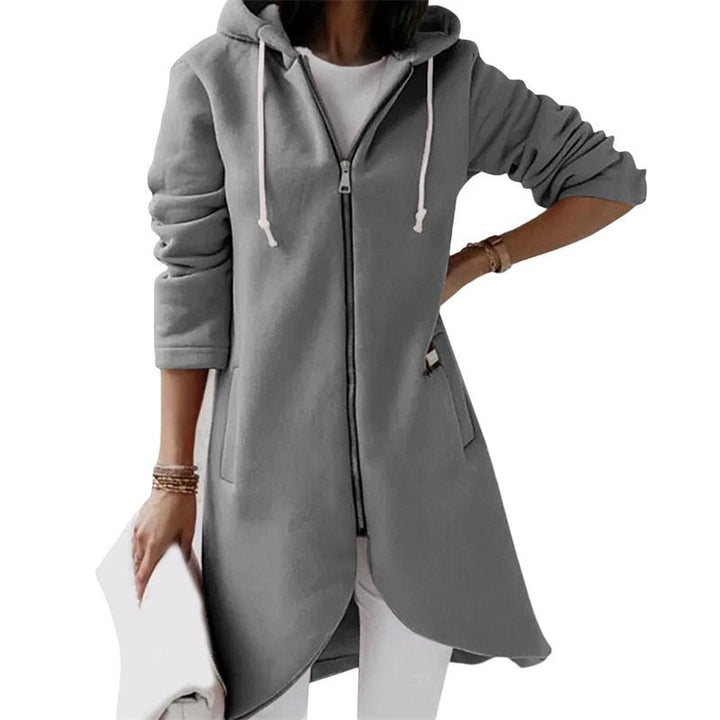 Comfortable long hooded waistcoat for women