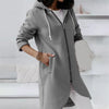 Comfortable long hooded waistcoat for women