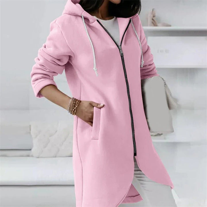 Comfortable long hooded waistcoat for women