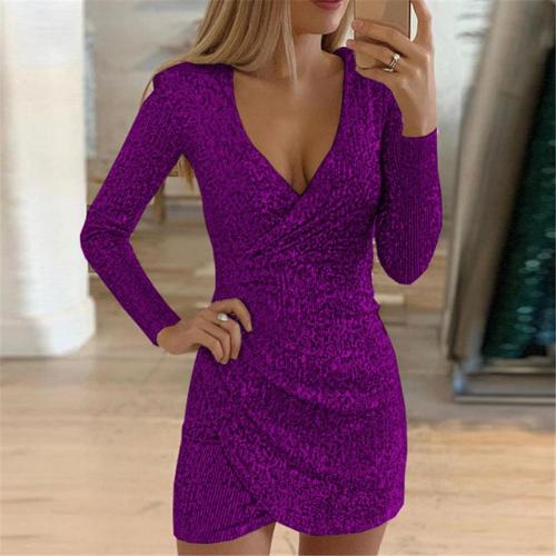 Sequinned wrap dress