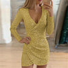 Sequinned wrap dress