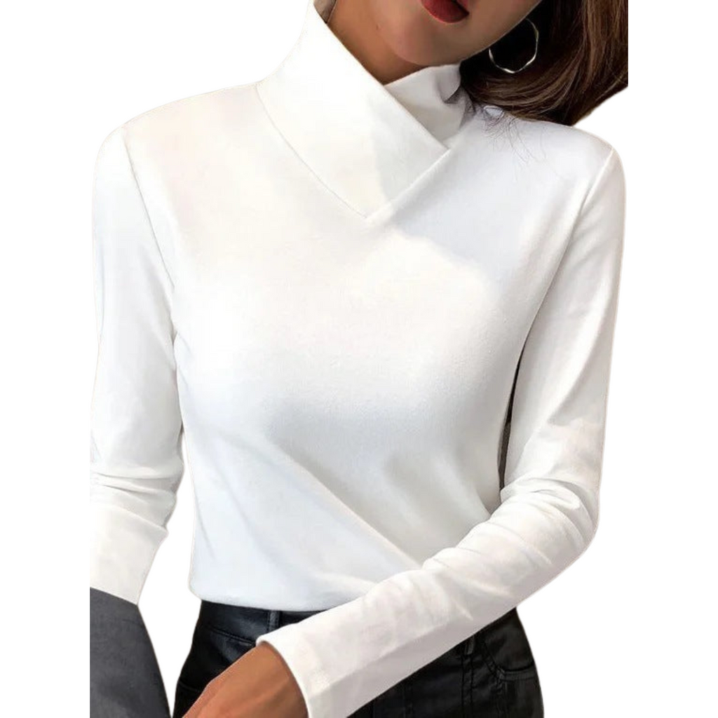 Women's - High Collar Sweater - Cosy Knit - Chic Style for Fall