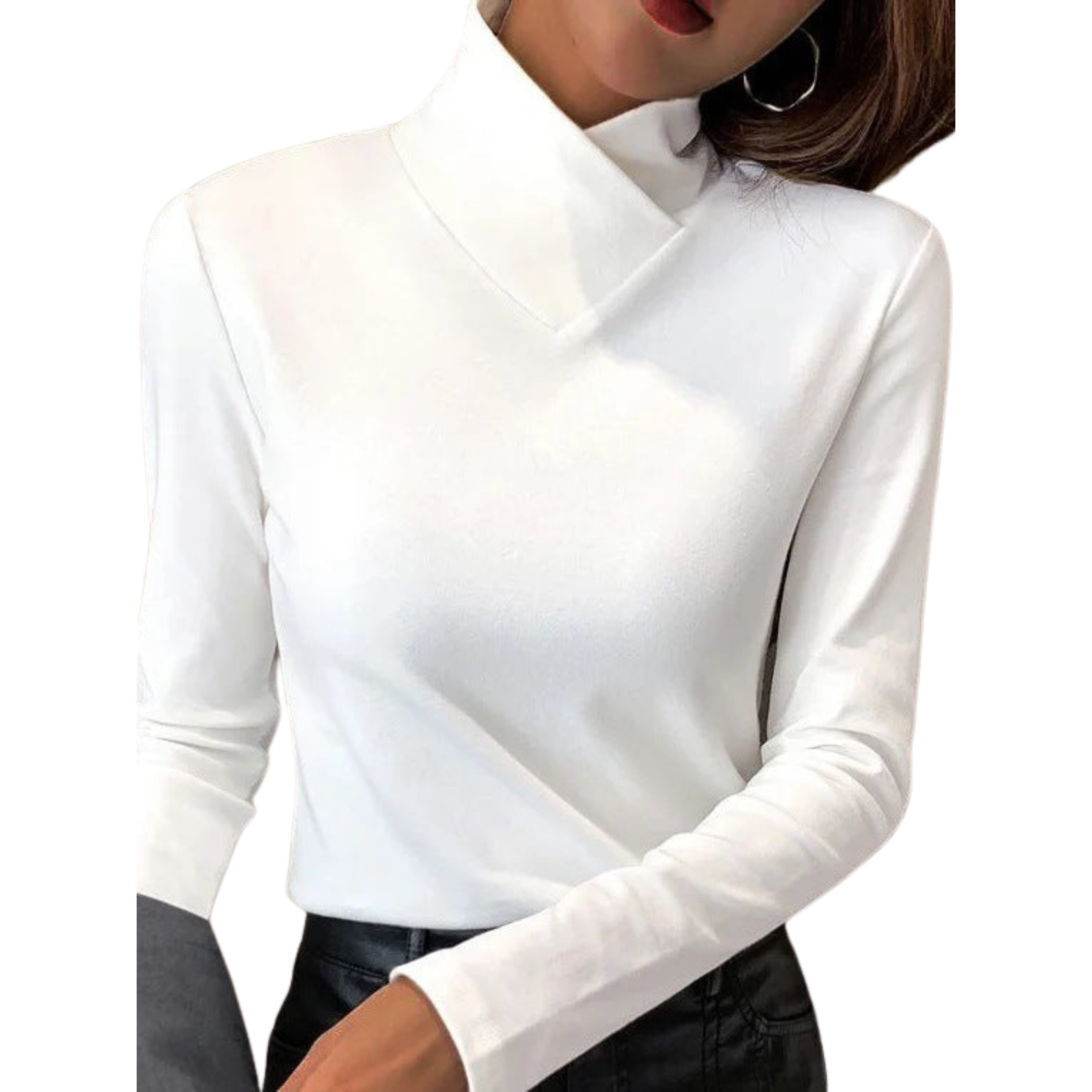 Women's - High Collar Sweater - Cosy Knit - Chic Style for Fall