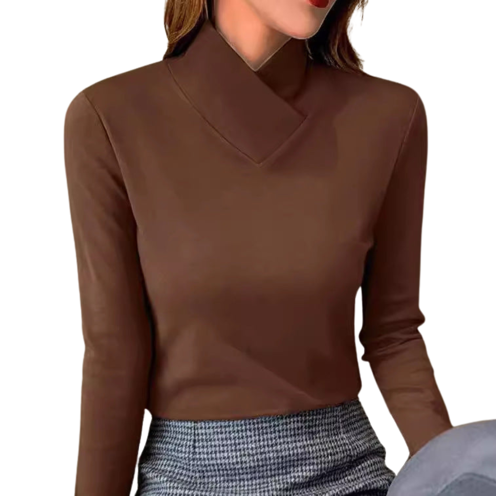 Women's - High Collar Sweater - Cosy Knit - Chic Style for Fall