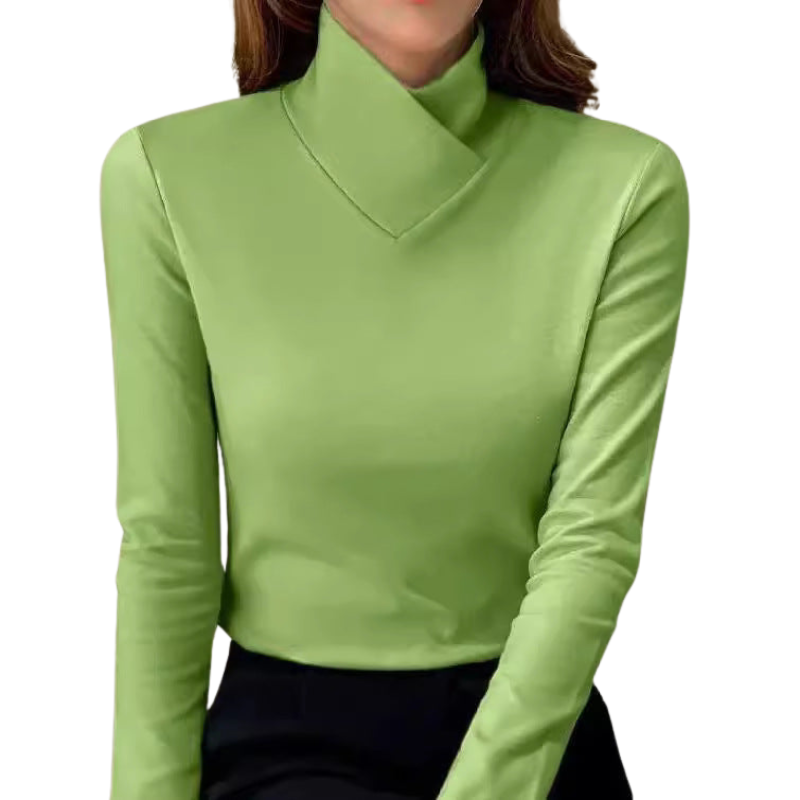 Women's - High Collar Sweater - Cosy Knit - Chic Style for Fall