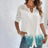 Short-sleeved lace blouse