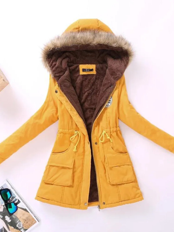 Slim-fit parka with hood, comfortable and fashionable