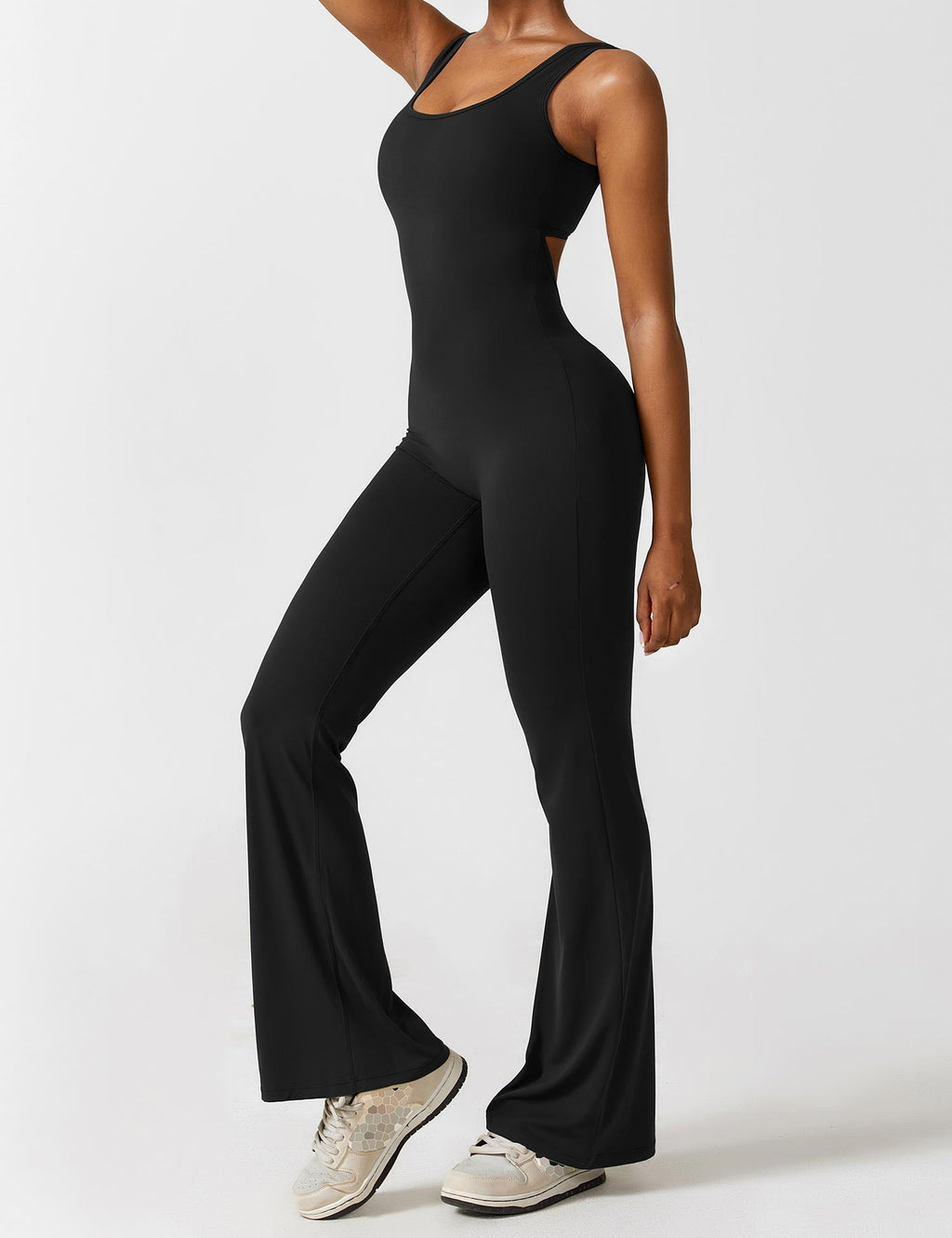 Paola™ flared jumpsuit with V-back