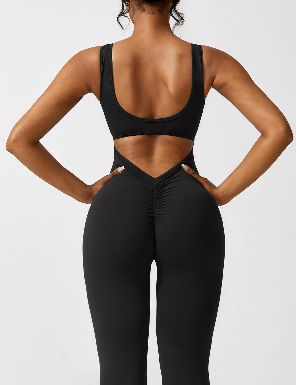 Paola™ flared jumpsuit with V-back