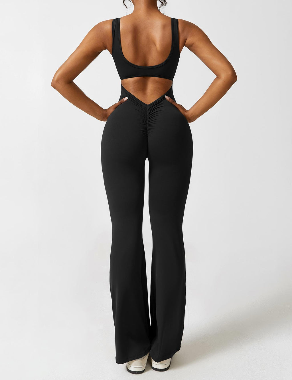 Paola™ flared jumpsuit with V-back