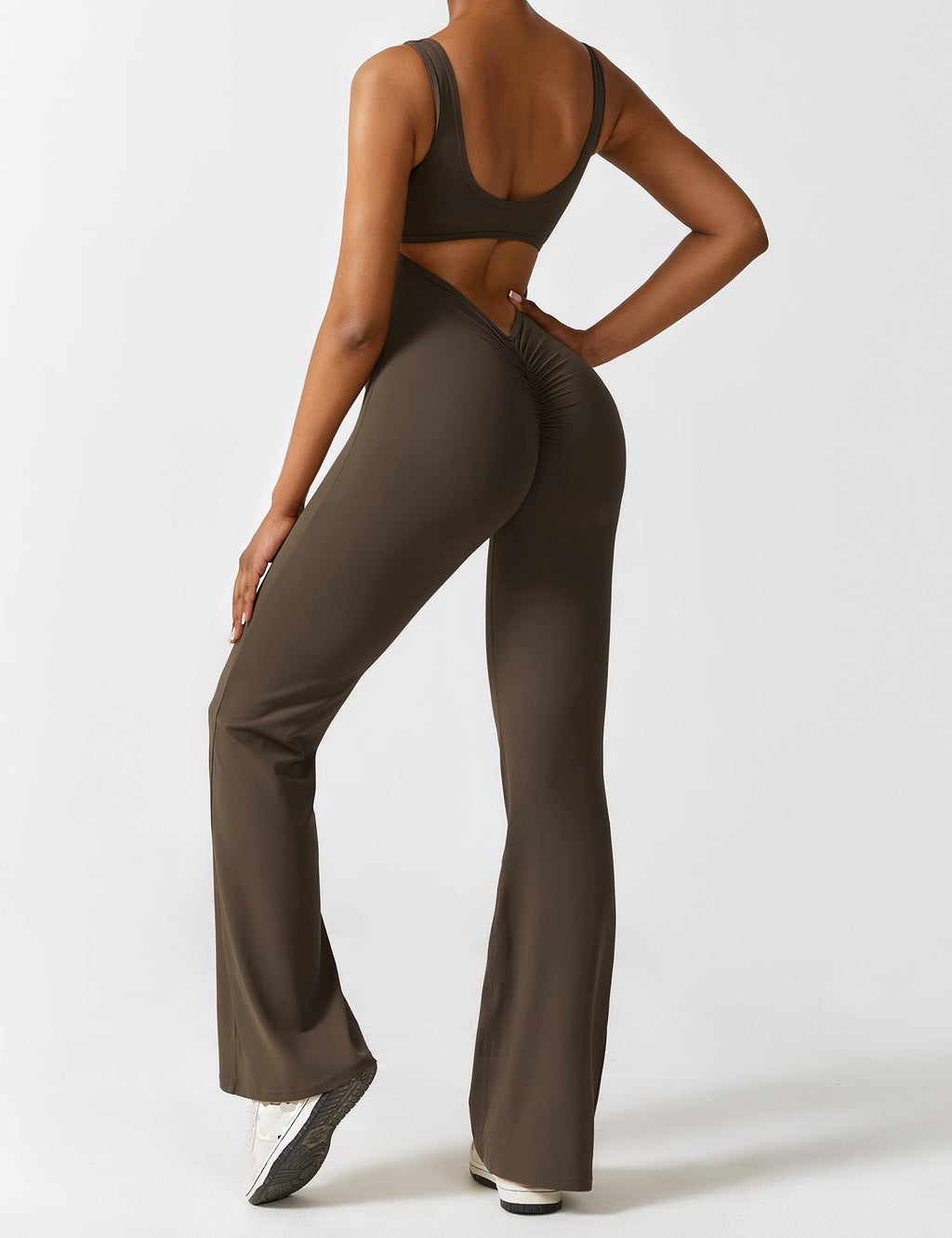 Paola™ flared jumpsuit with V-back