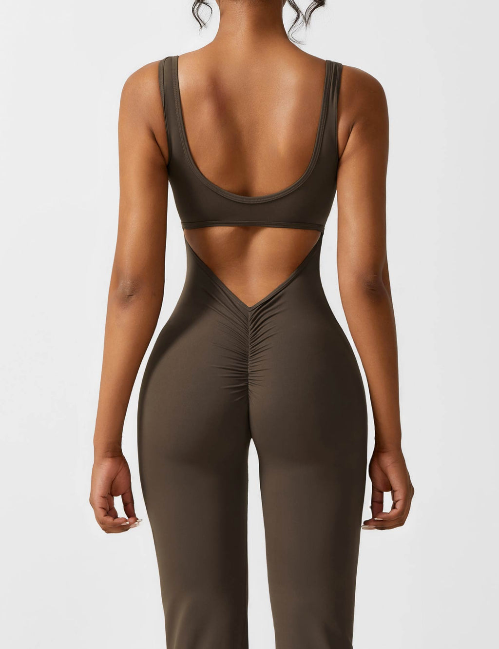Paola™ flared jumpsuit with V-back