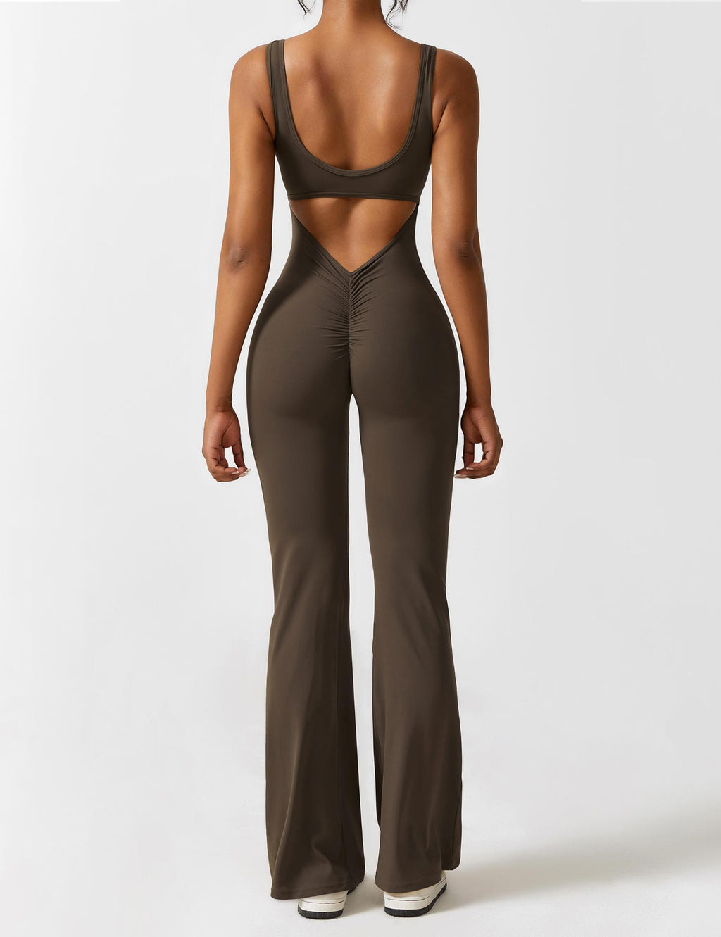 Paola™ flared jumpsuit with V-back
